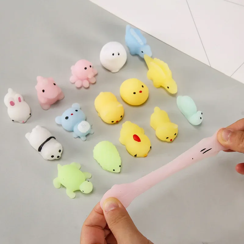 2024 Hot Sale Mochi Mini Cute Kawaii Soft Squeeze Toy Animal Shape Squishy Fidget Toys For Kids