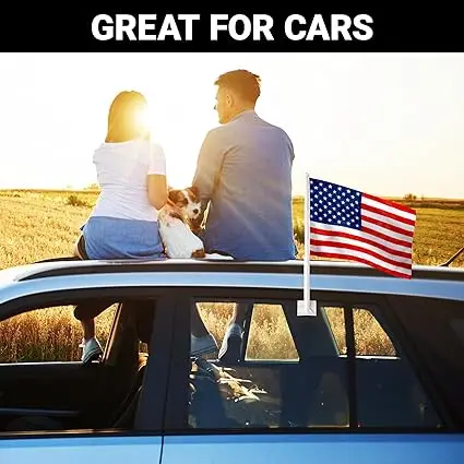 Custom Car Flags American Car Window Flag With Pole 2024 USA Election Campaign Flag