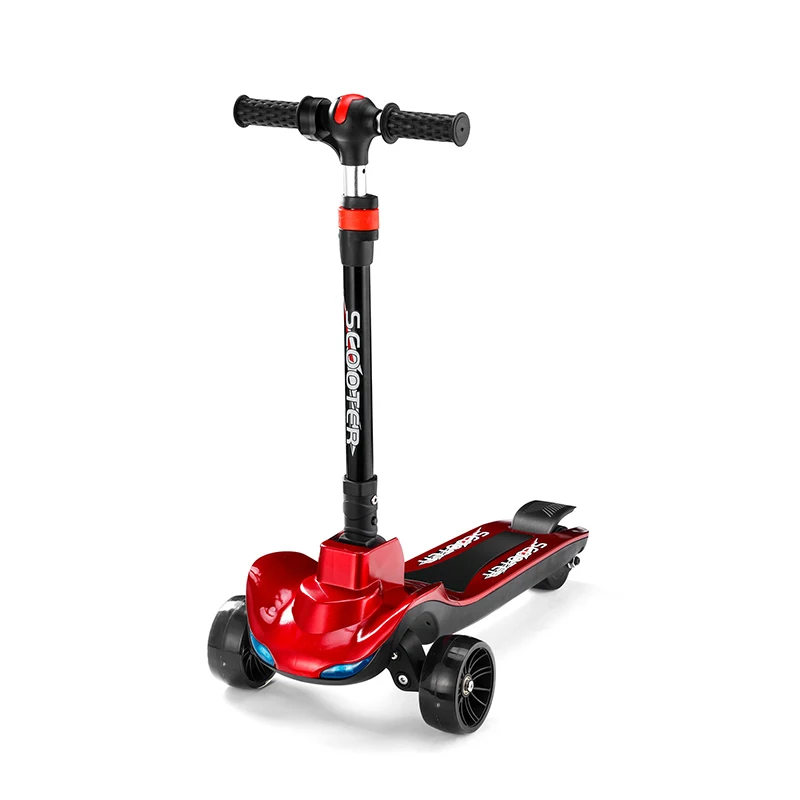 Factory Supply Three Wheels Electric Scooter for Kids Stand Child Toddlers Toy Flip-out Seat Flashing Wheel Lights Children