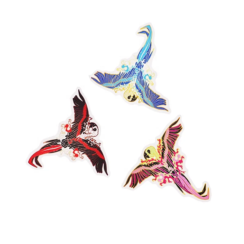 Custom cartoon cool bird pattern stickers in different colors design your own No Minimum Cool colour Flyer vinyl window sticker