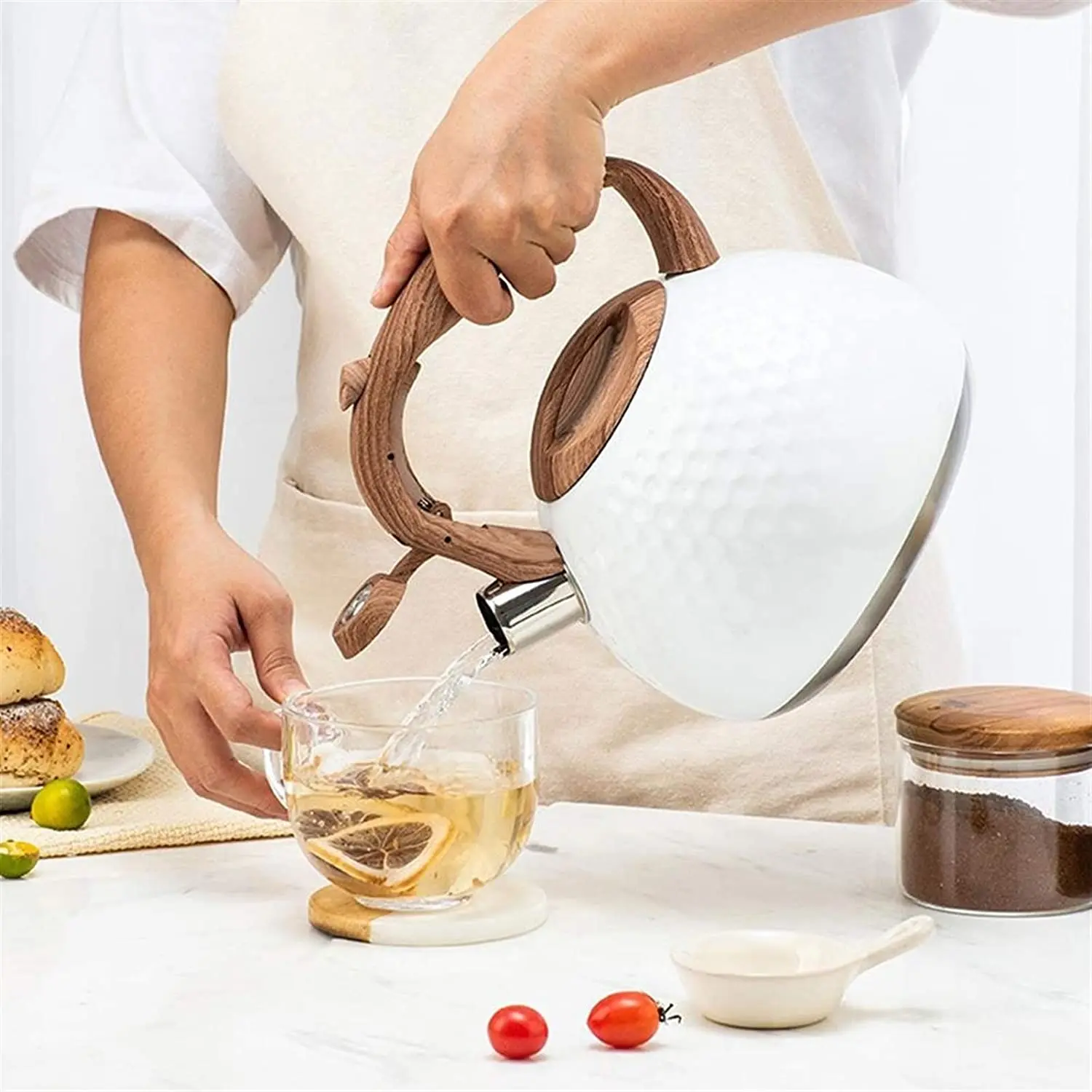 2023 Trendy Stainless Steel Whistling Kettle with Diamond Pattern