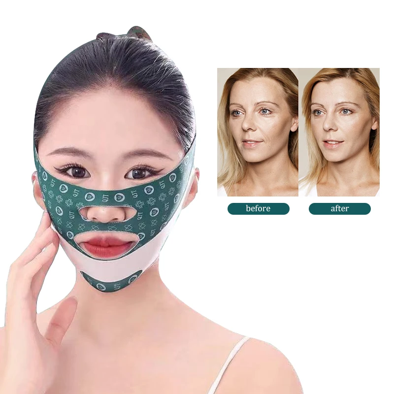hot selling green cheek shaper slimming V Lifting bandage for face