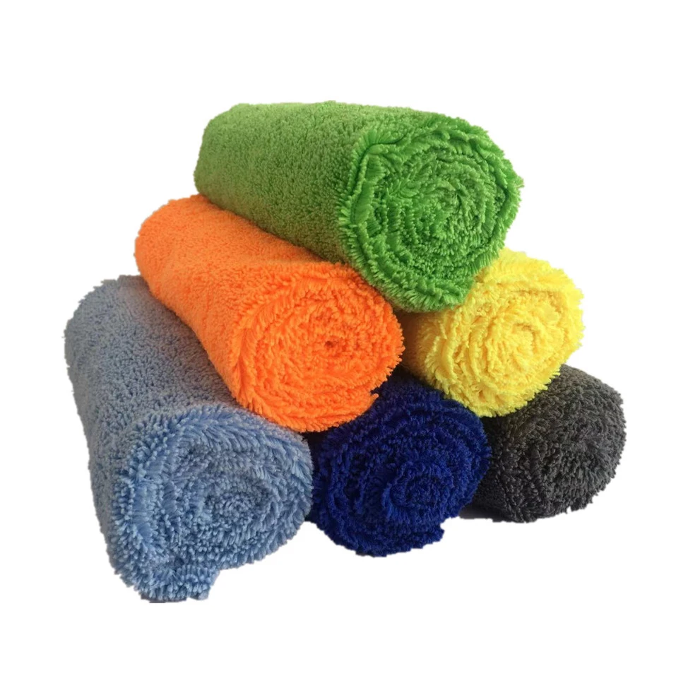 Edgeless Short Long Pile Microfiber Car Care Detailing Microfibre Cloth Cleaning Dry Product Micro Fiber Wash Buffing Towels