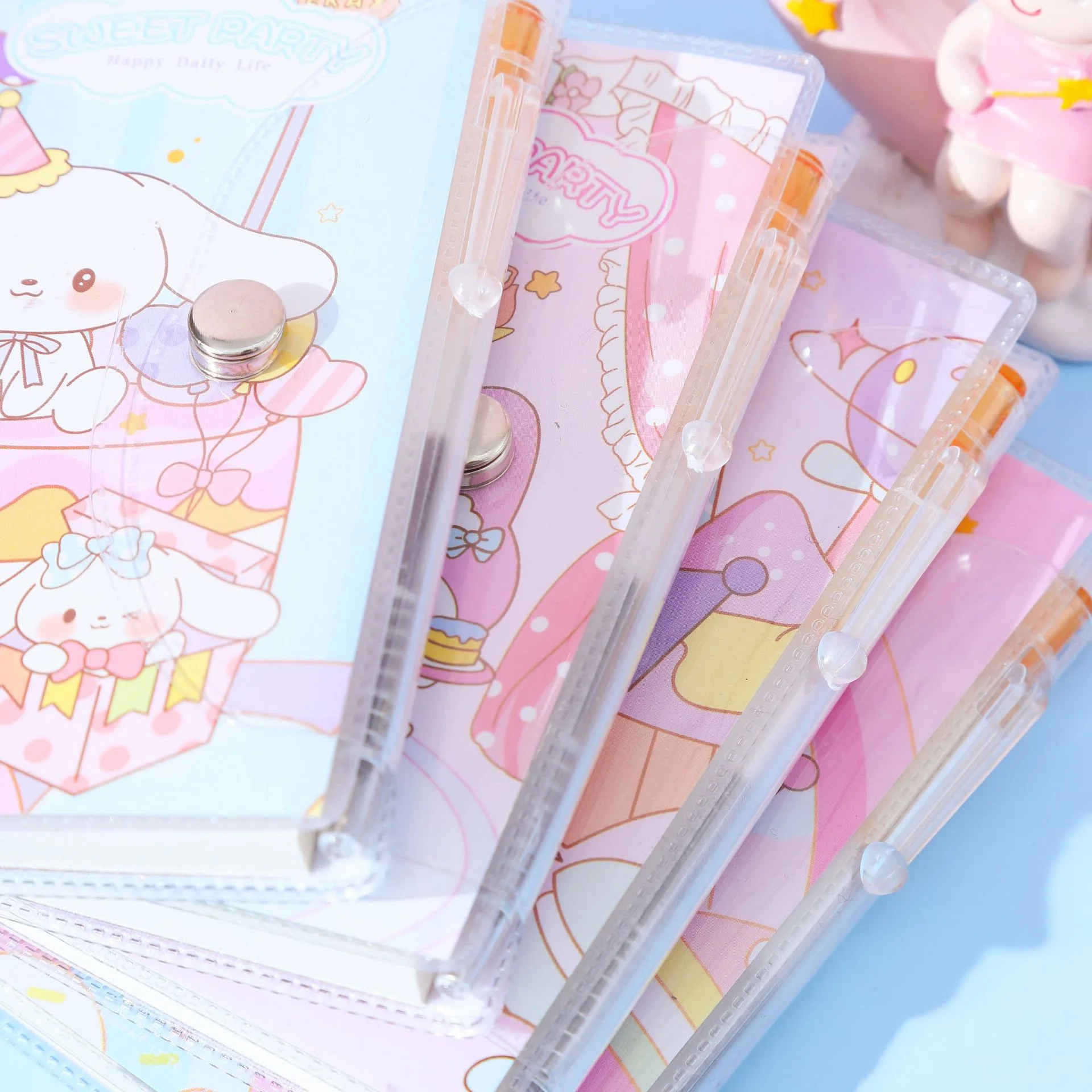 64K-7710 Depai New High Appearance Notebook Crystal Gel Cover Snap Button Cartoon Trend Pocket Handy Account Diary Wholesale