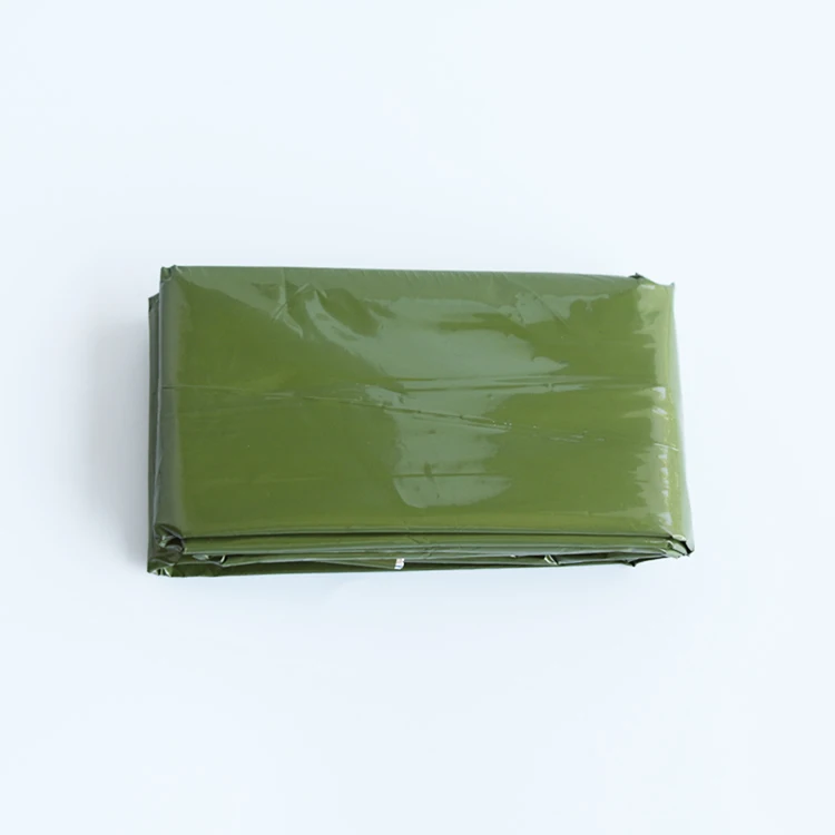 Durable 26microns PE dark green olive survival emergency blanket
