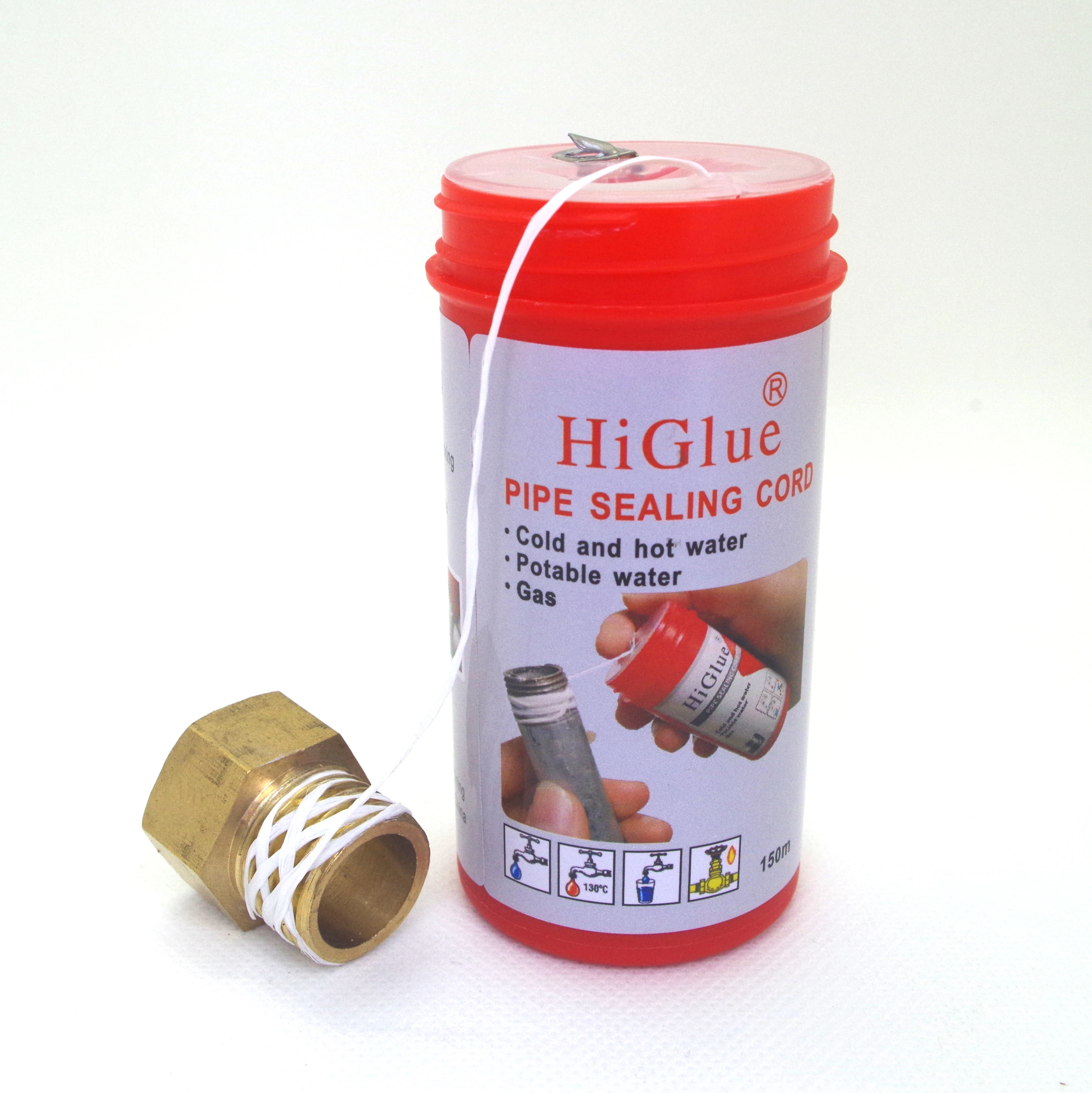 HIGLUE threaded sealing cord 160m Thread Sealant Liquid PTFE for gas and potable water pipes and fittings