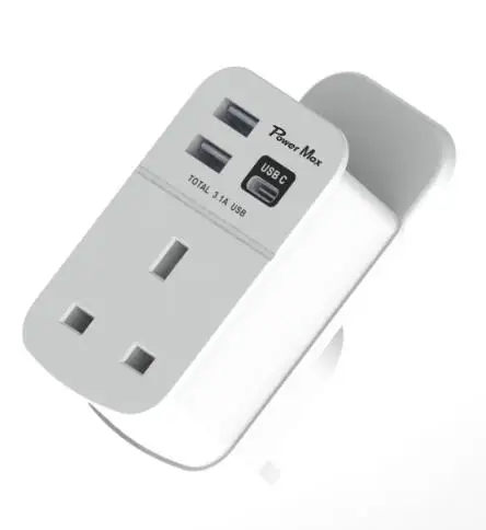 Factory Supply UK Double Socket power adaptor Wall Socket Small Size Power Outlet 2 Way 2 USB Travel Adaptor