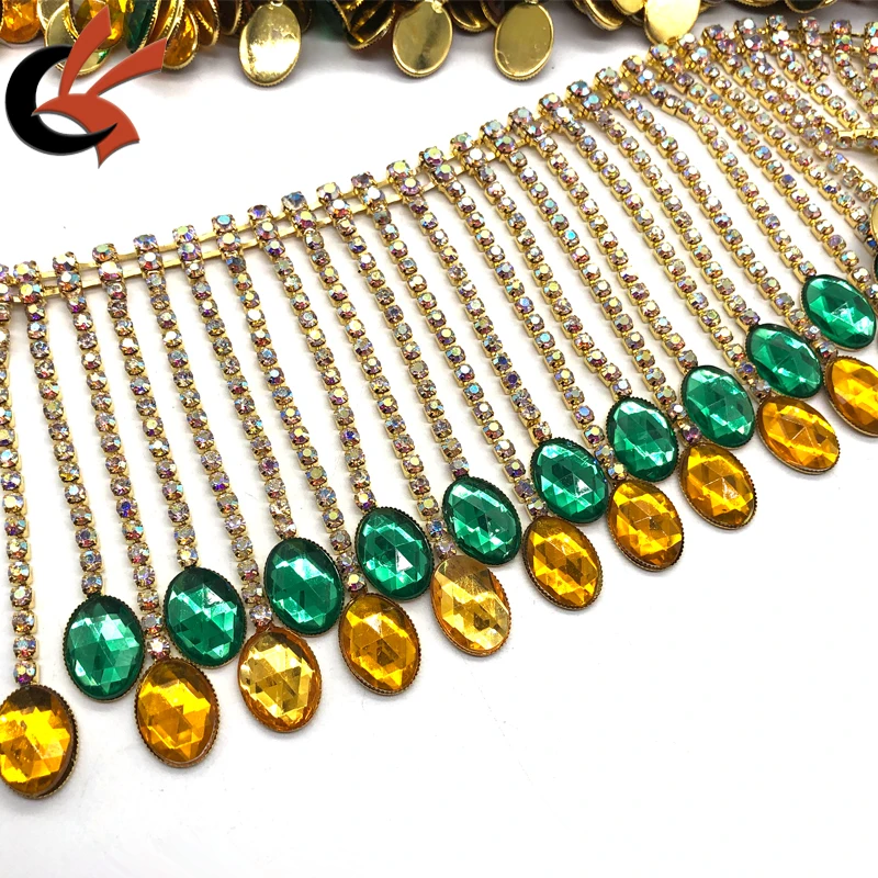 
Carnival Rhinestone Fringe Chain Rhinestone Tassels Trim Cup Trim 