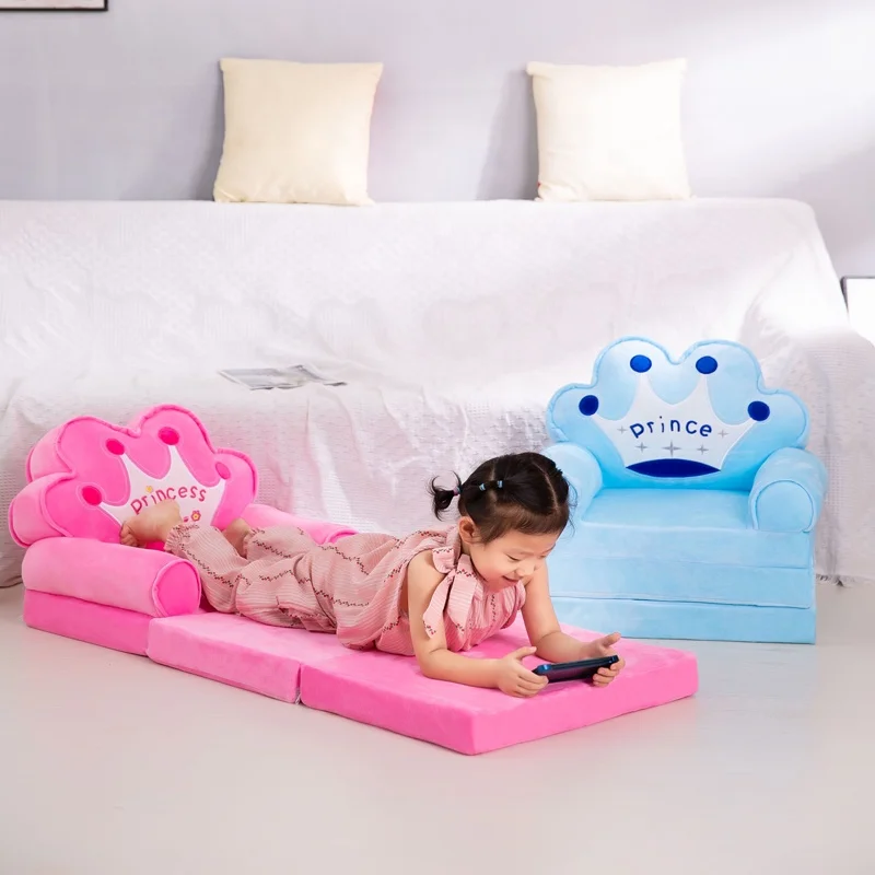 
Children Learn To Sit On The Sofa Plush Baby Bed Plush Seat Mini Folding Sofa 