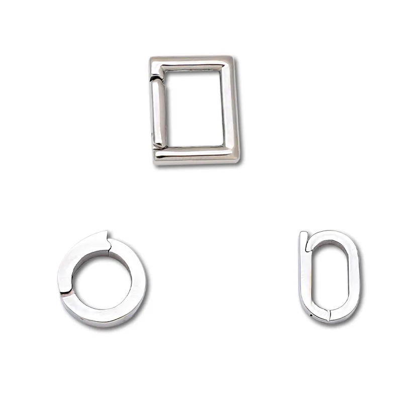 Stainless steel universal clasp round oval square connecting clasp accessories for necklace pendant clasp