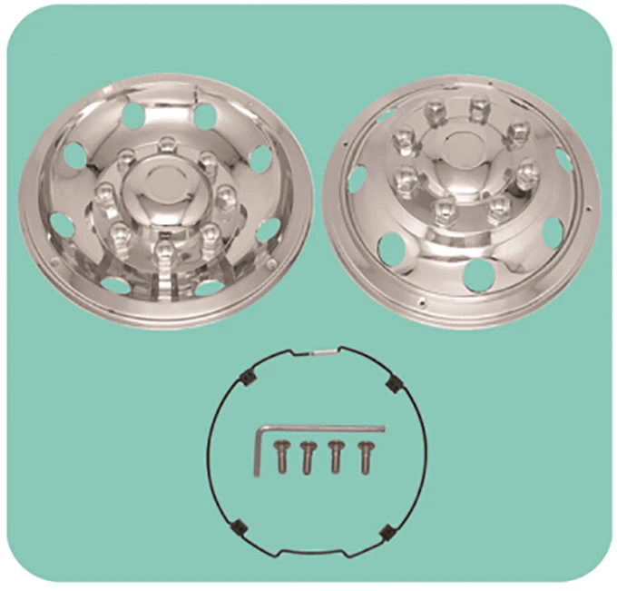 22.5 inch polished stainless steel simulator wheel covers for American truck