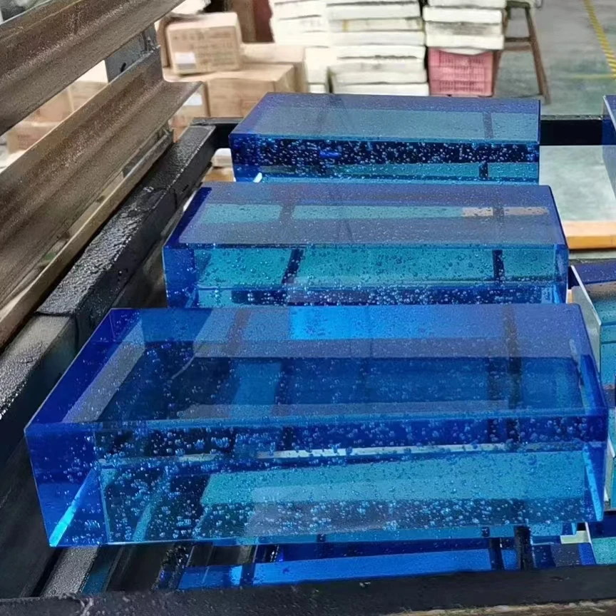 200*100*50mm colored solid crystal glass bricks for wall building decoration glass blocks home hotel partition