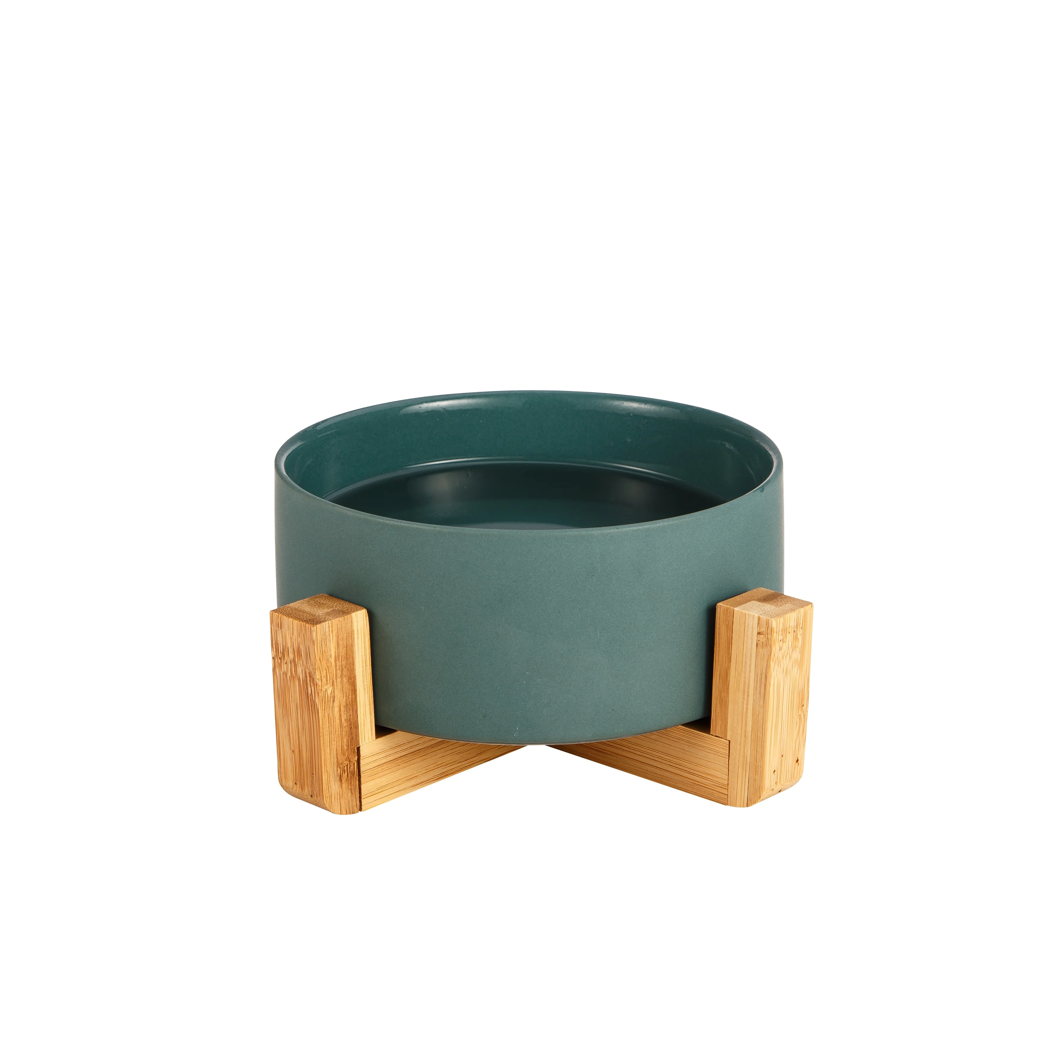 Dog Bowl Wooden Pet Stand Dogs Feeders Bowls And Ceramic Cat Food Ceramics Feeder