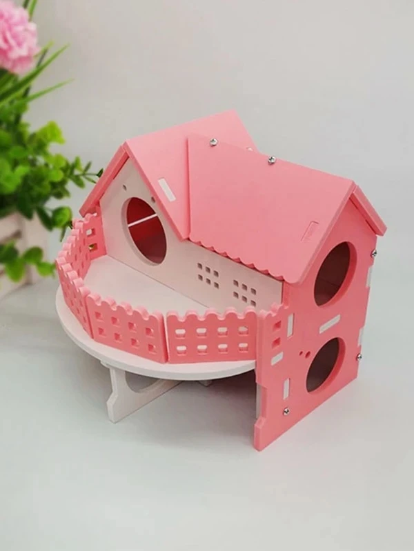 Hamster luxury two-storey villa Golden silk bear pet house Hamster bedroom large ecological board wooden hamster nest