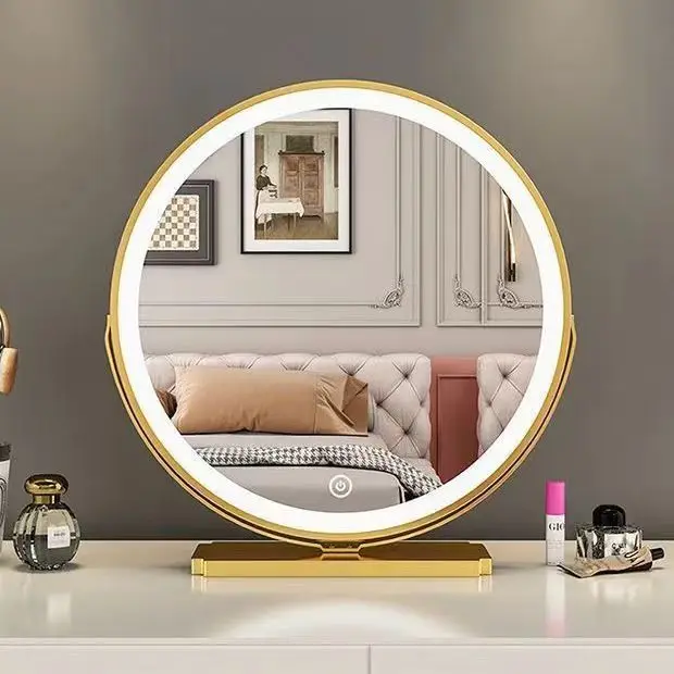 Round Mirror  gold Circle Mirror Metal Frame Round Wall Mounted Mirrors for Living room Bathroom led mirror