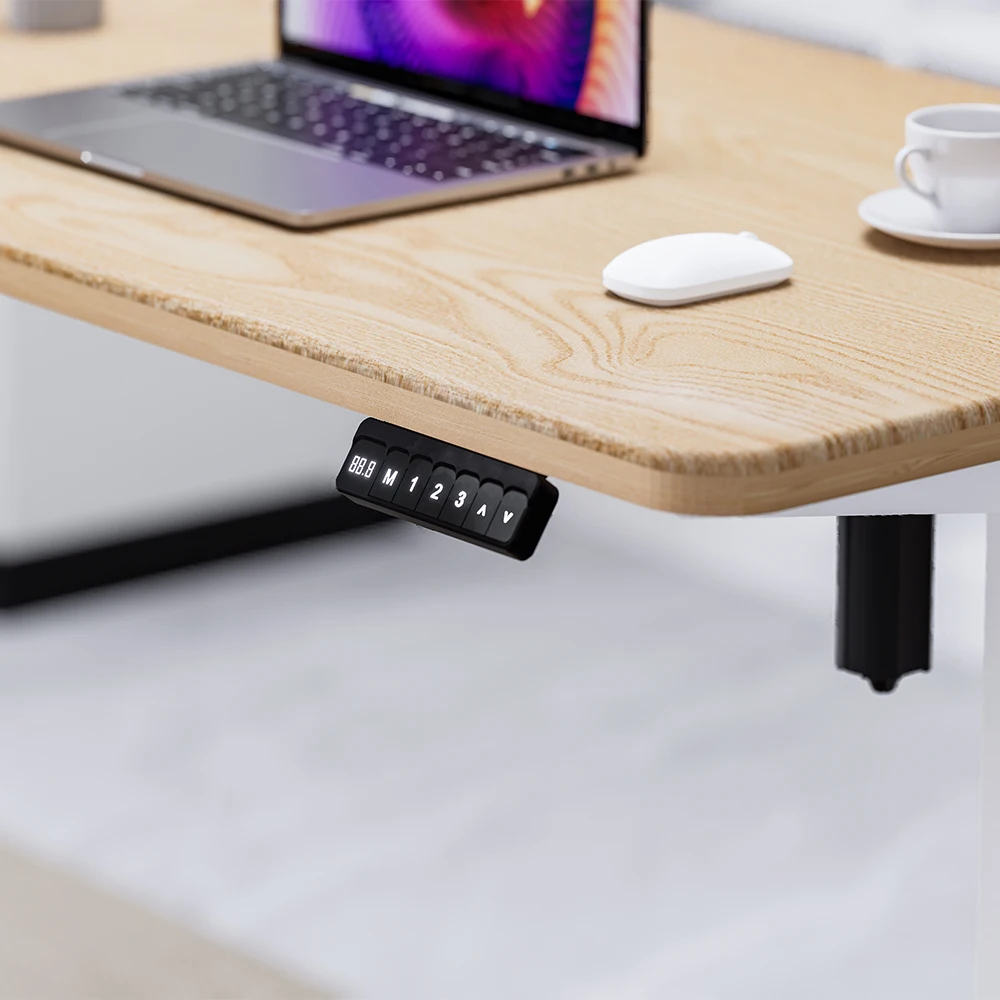 Intelligence Electric Single Motor Sit Stand up Computer Gaming Desk White Frame Adjustable Height Desk Frame for Office Table