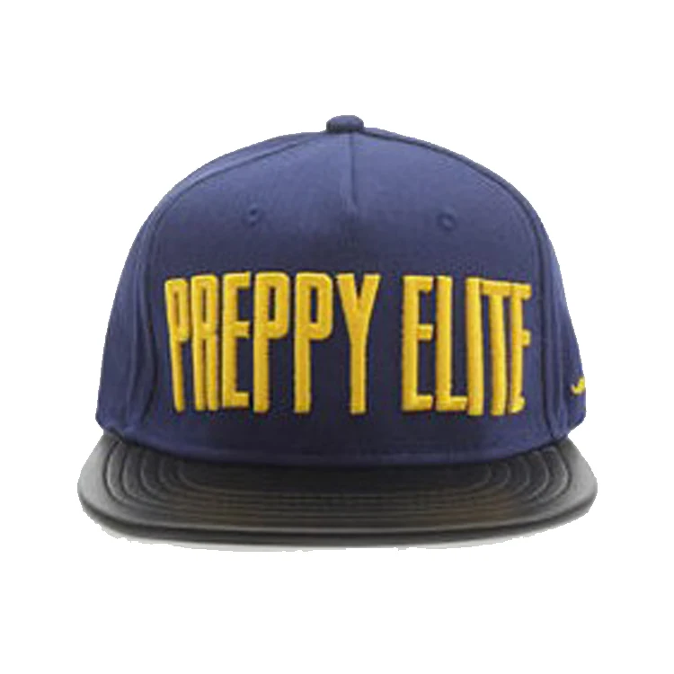 Custom 3D embroidery wool blend 5 panel snapback cap hat