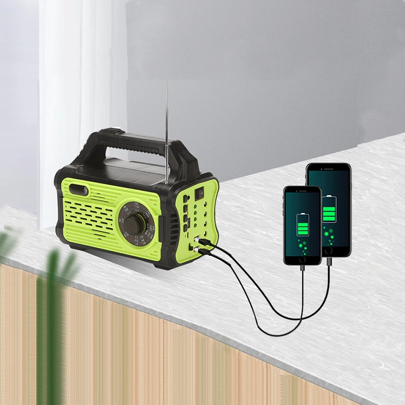 Portable Mini Outdoor Camping Speaker Radio Solar Power Lighting Kit And Solar Energy System Generator For Home