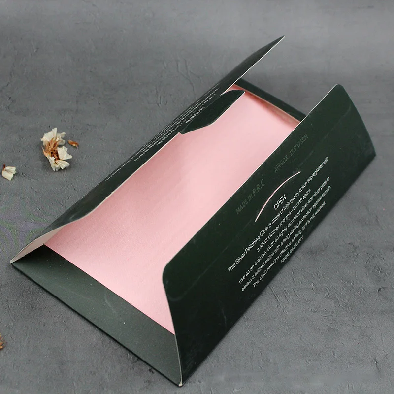 Envelope Packed Delicate anti-oxidation cleaner Custom Durable microfiber suede Silver Jewelry cleaning Polishing Cloth