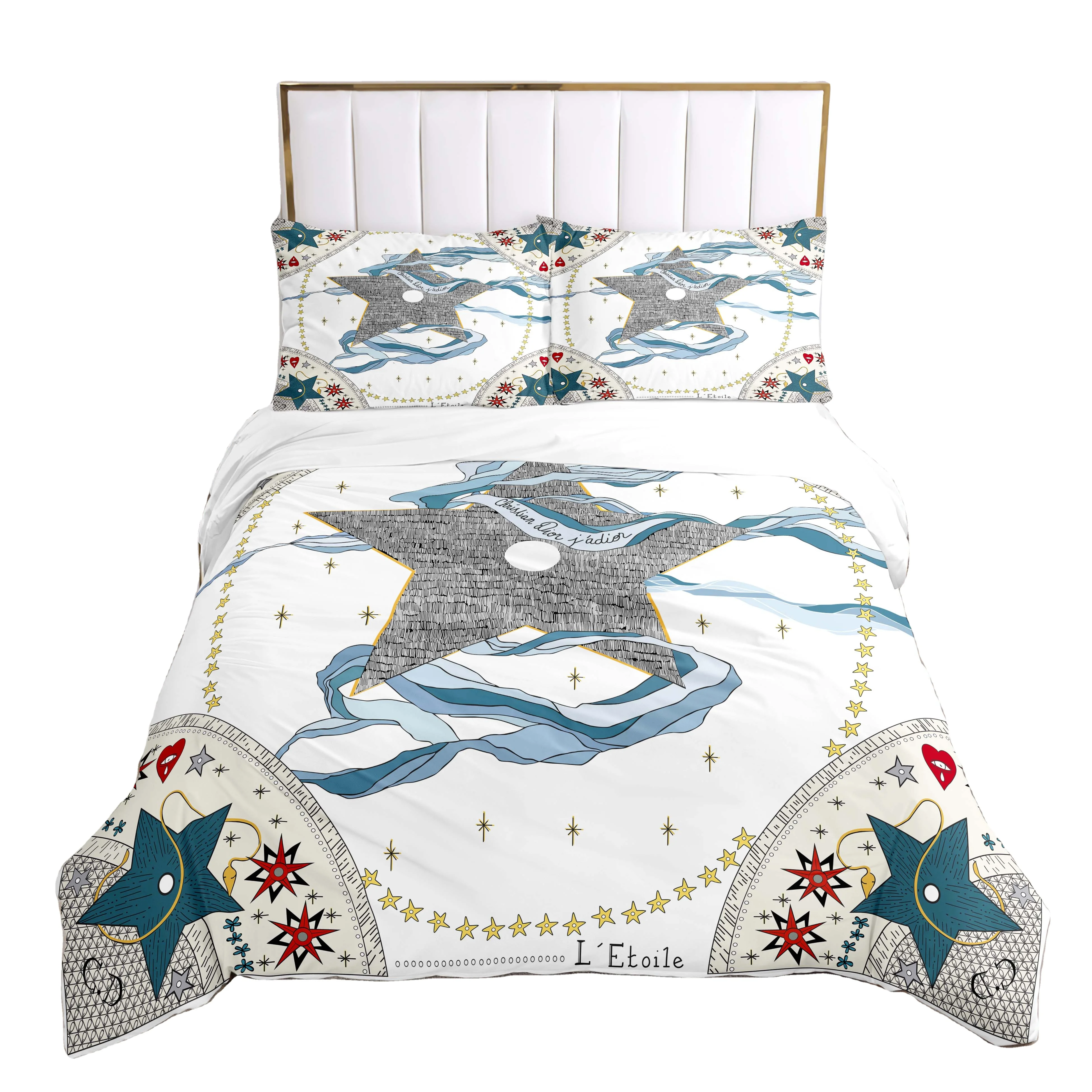3D Printed Decorative Pattern Quilt Cover and Pillowcases Digital Printing Comforter Set Personalized Duvet Cover Bedding Sets
