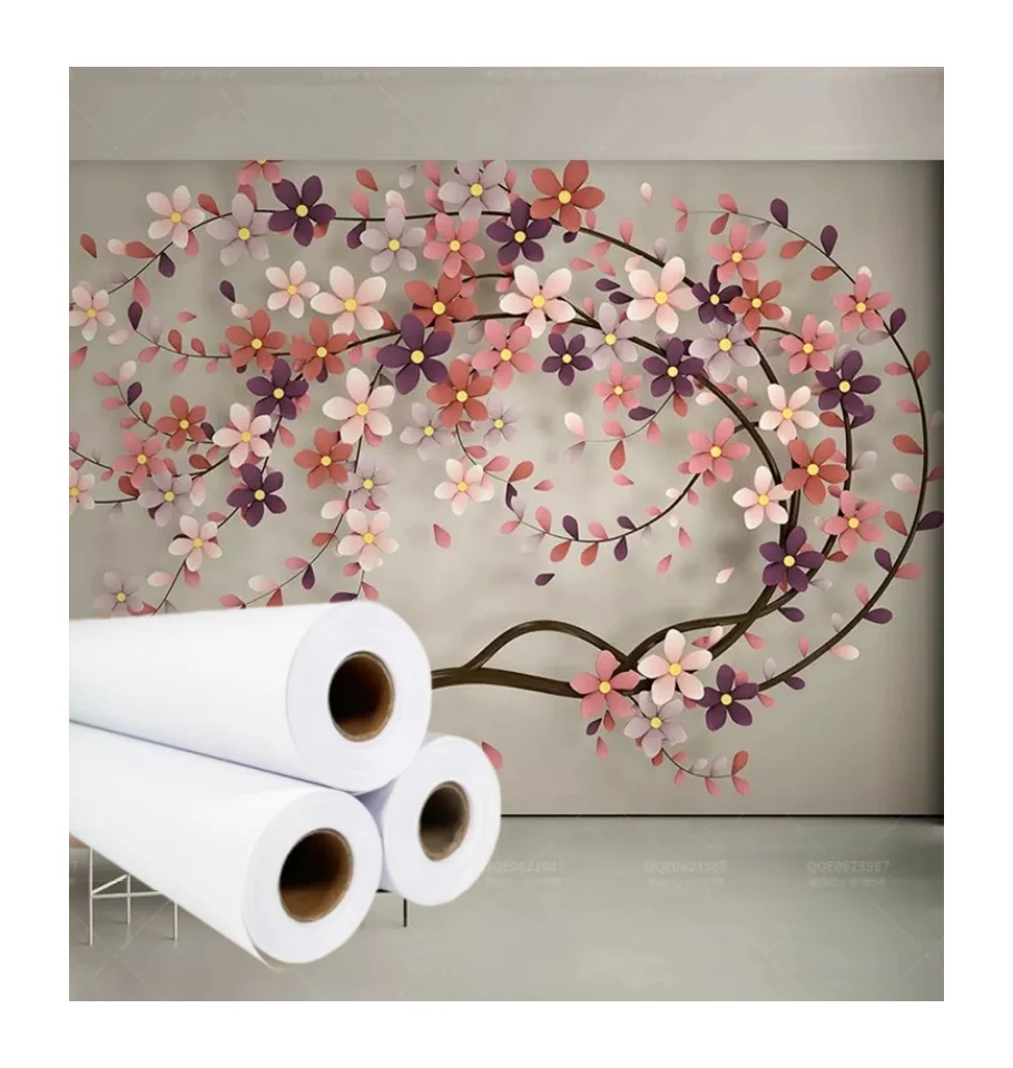 Self Adhesive Wall Canvas Roll for Inkjet Print Canvas Wallcovrings Printable Wallpaper Rolls for Wall Decor