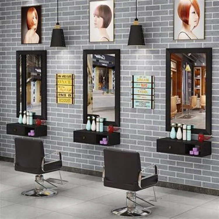Wall Mount Beauty Salon Spa Hair Styling Station Desk with Cabinet Fashion Beauty Styling