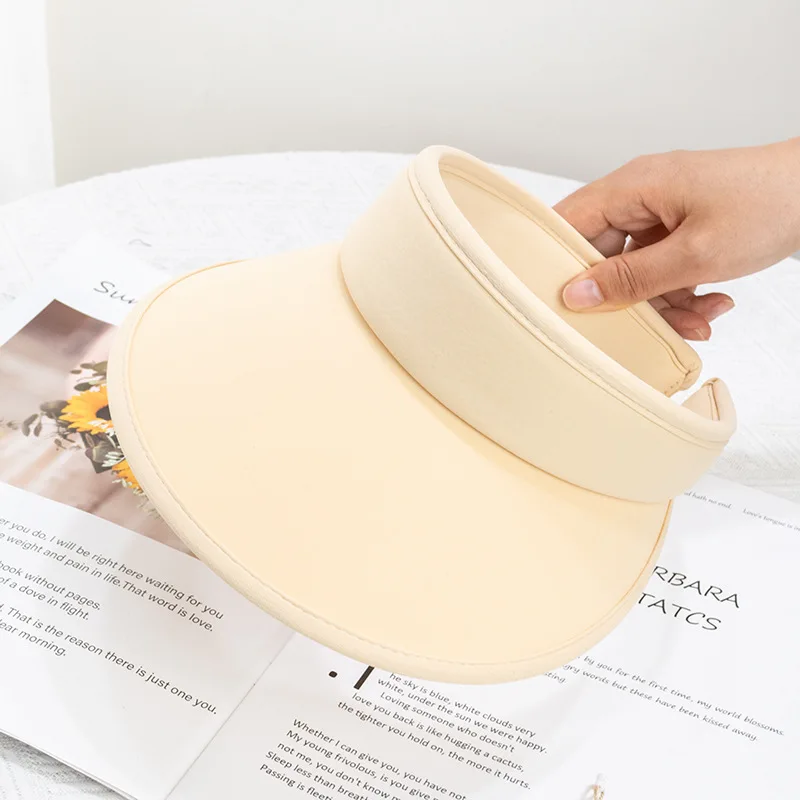 Hot Sale Big Brim Sun Visor Hats Adjustable Sun Protection Sports Visor Hats Summer Wide Brim Cap