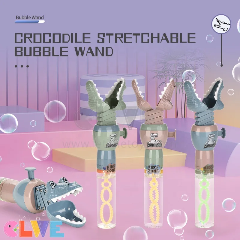 Good quality ABS Alligator Telescopic Spring Manipulator Toy Parent-children Interactive Animal Grabber bubble wand