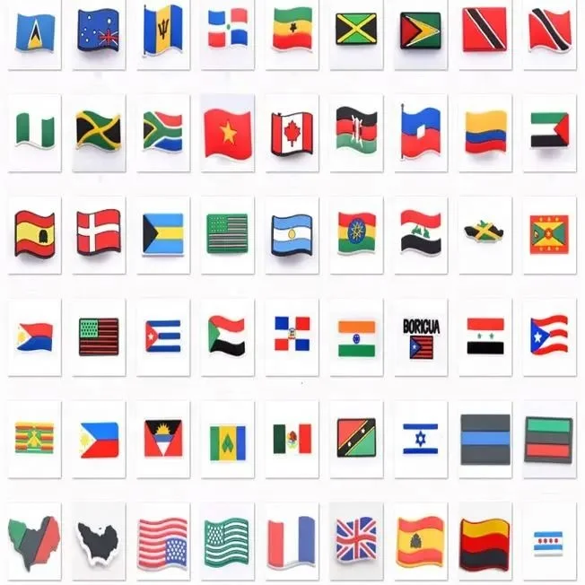 clog charms new zealand maori Country flag designs available promotional shoes decoration charms soft PVC shoe charms for resin