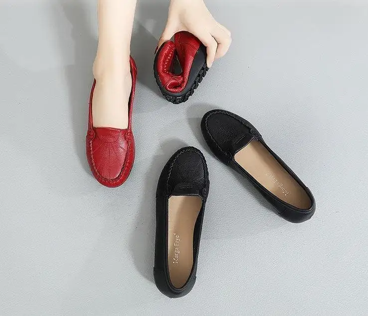 New Style Fashion Black Comfortable Flat Loafer Hotel Housekeeper Wear Casual Shoes Woman Ladies Flats Shoes