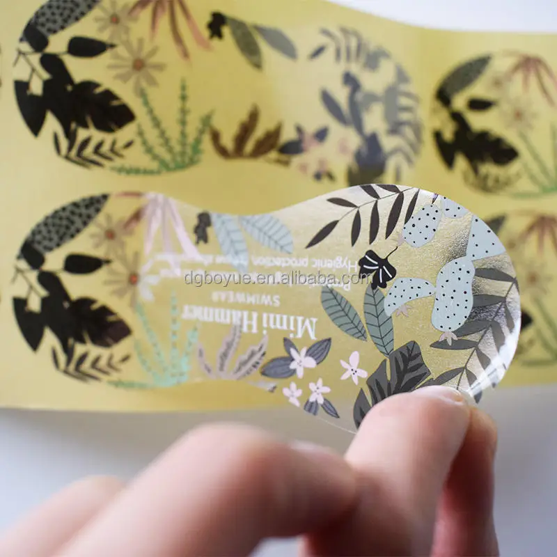Пользовательский принт прозрачная наклейка водостойкая Съемная Клейкая Прозрачная виниловая