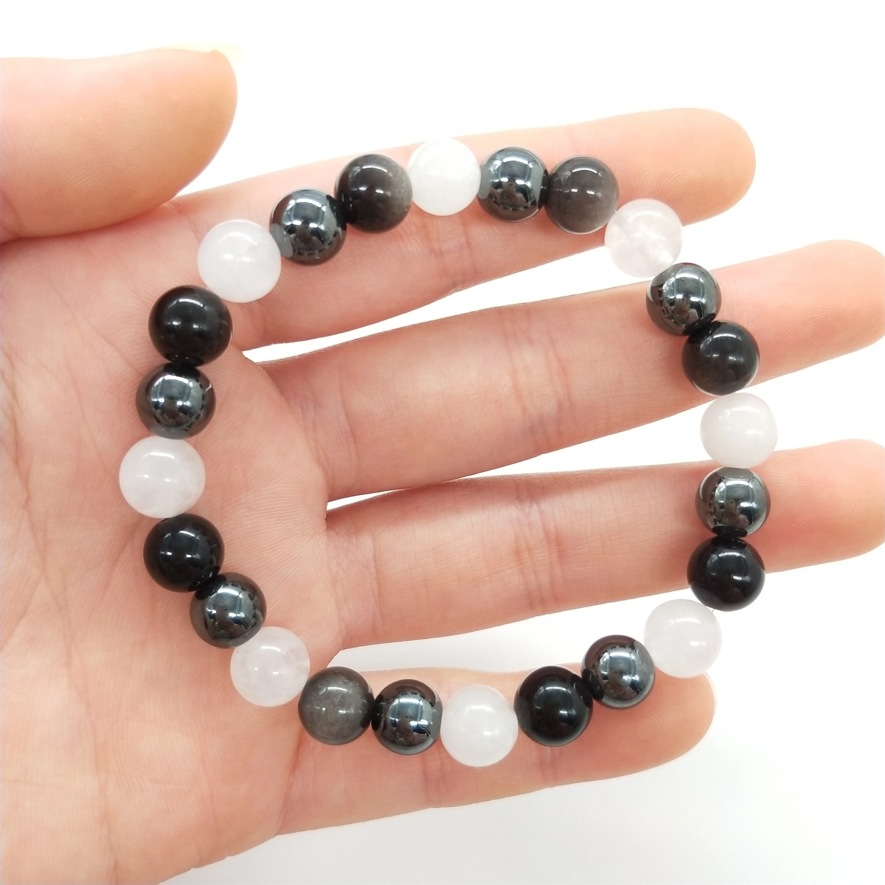 IRLIN Natural crystal stone amethyst rose quartz turquoise onyx agate beads for women 6mm 8mm 10mm round crystal beads bracelet