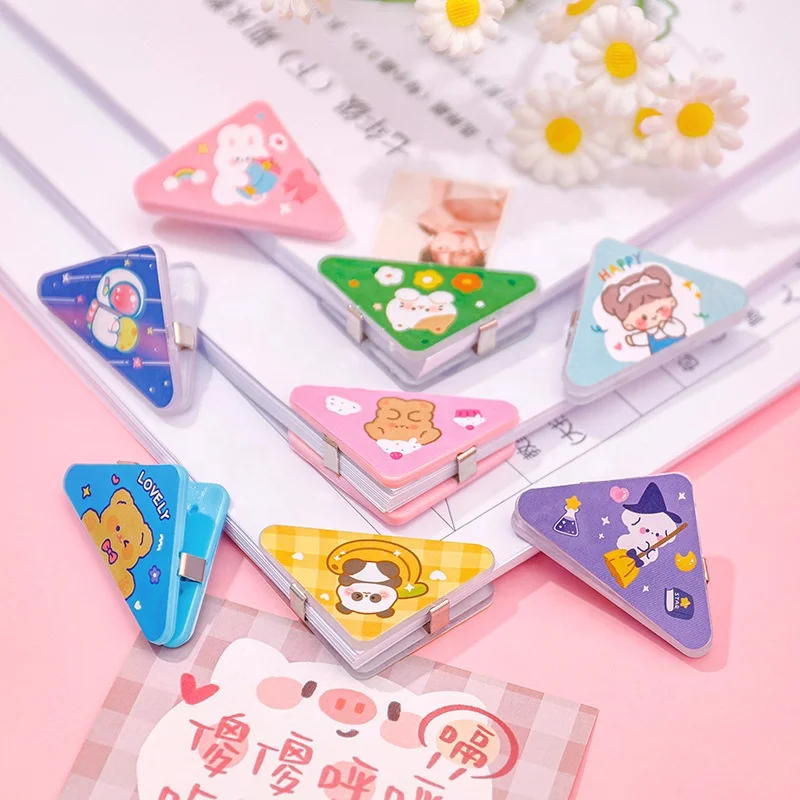 School kids cartoon cute plastic triangle shape memo paper clips for notes