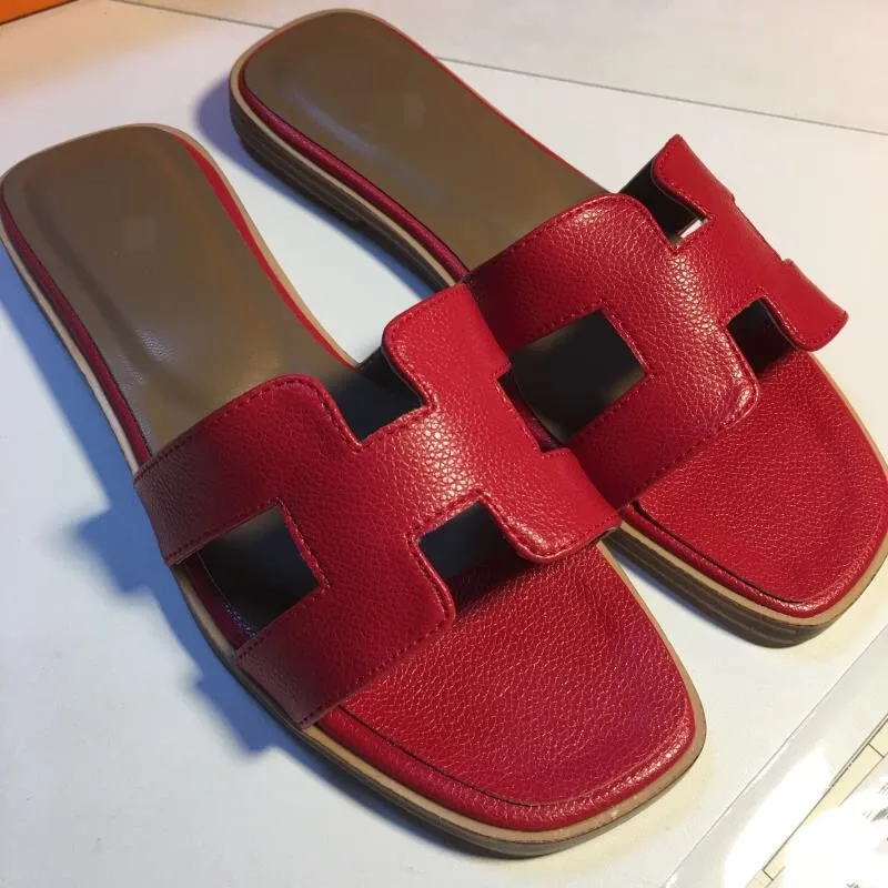 Летние модные кожаные тапочки H-образной формы, сандалии для женщин