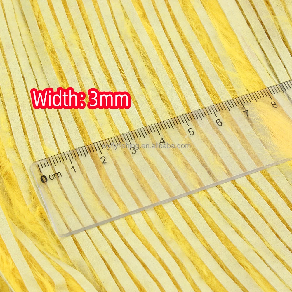 3strips/pack rabbit zonker strip 3mm straight cut rabbit fur narrow zonker pelt trout fishing streamer lure fly tying materials