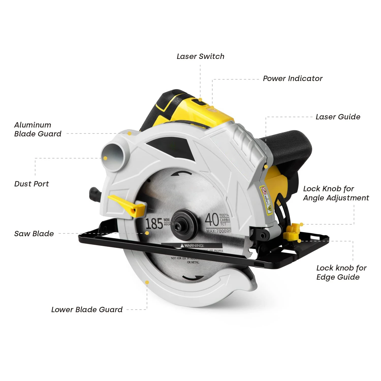 Professional Industrial 5500 Rpm Hand Cordless Power Tool Corded Brushless Electric Circular Saw for Wood Cutting