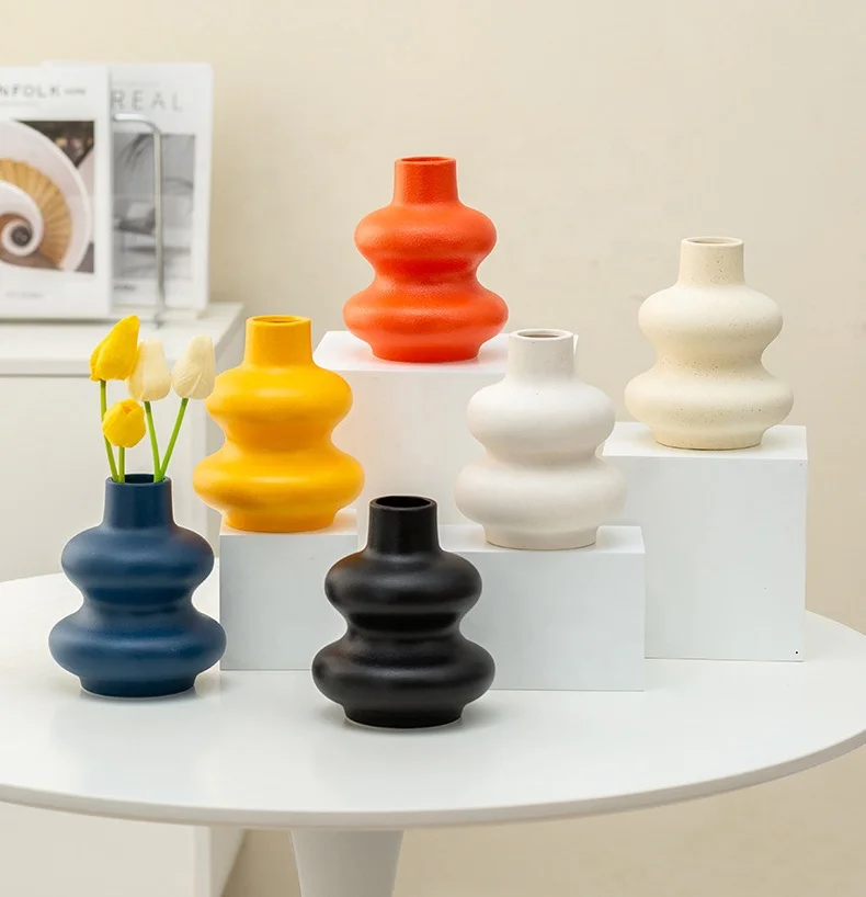 Modern Minimalist Flower Vase Nordic Style Ceramic Matte Vase Home Decoration For  Wedding Tables Home Decoration