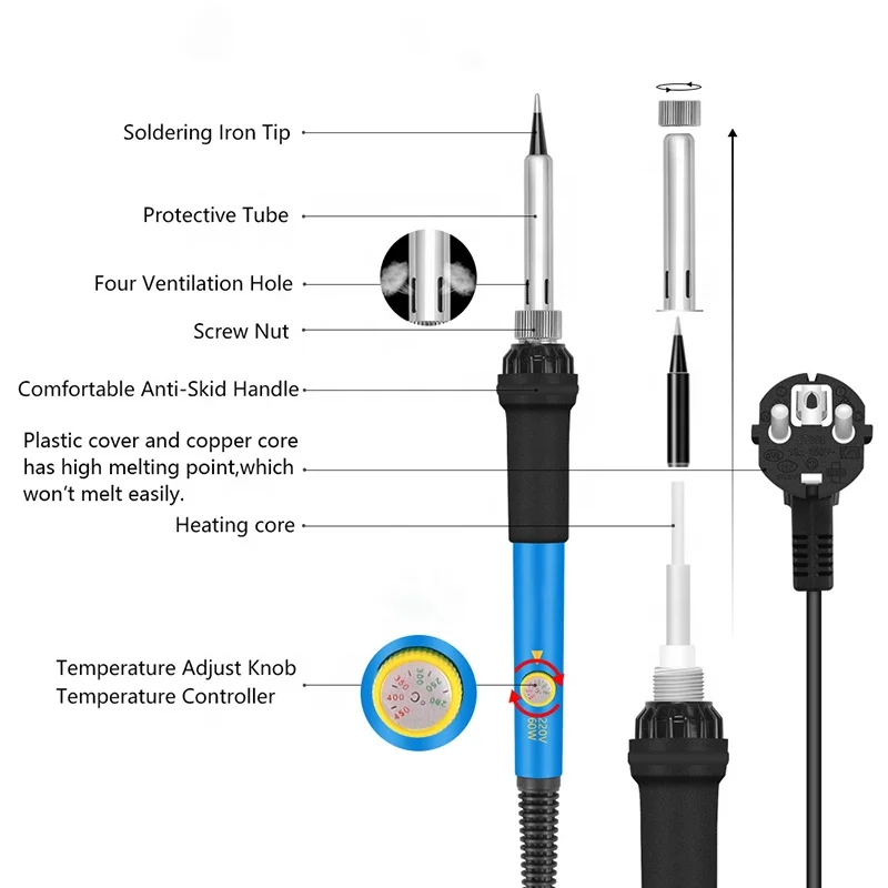Skyasia Electric soldering irons Set juego de herramientas multimeter 60w gun Ferro de solda soldering iron kit
