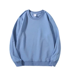 Solid color 380 grams plus velvet  brand hoodie pure cotton round collar logo