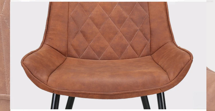 
Modern style metal legs leather upholstered dining room chairs 