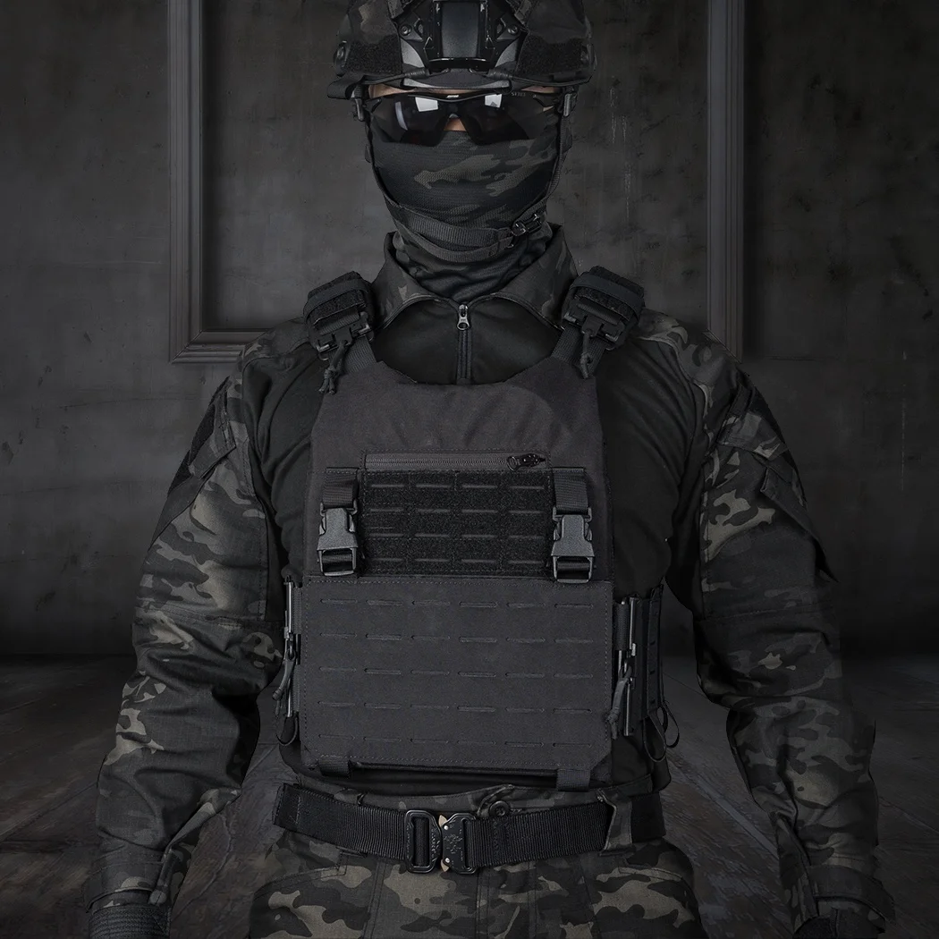 IDOGEAR Combat Training 500D Nylon Quick Release Molle Modular Hunting Vest Paintball Plate Carrier Tactical Vest