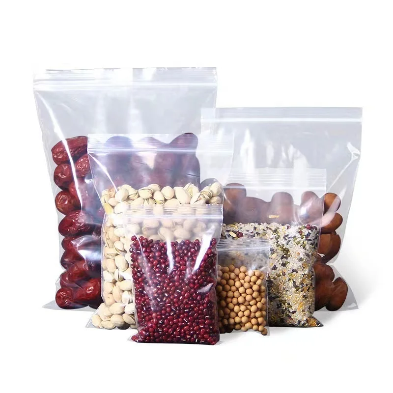 Customized Resealable Mini Zipper PE Clear Transparent Ziplock Doypack Clear Transparent Plastic Bags With Zipper