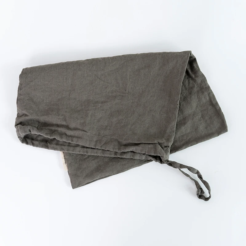 OEKO-TEX suppliers dark grey handmade 3 piece natural 100% washed french flax pure linen duvet cover
