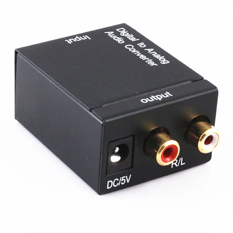 Digital to analog audio converter with 3.5 amplifier power amplifier IC fiber coaxial to analog audio decoder