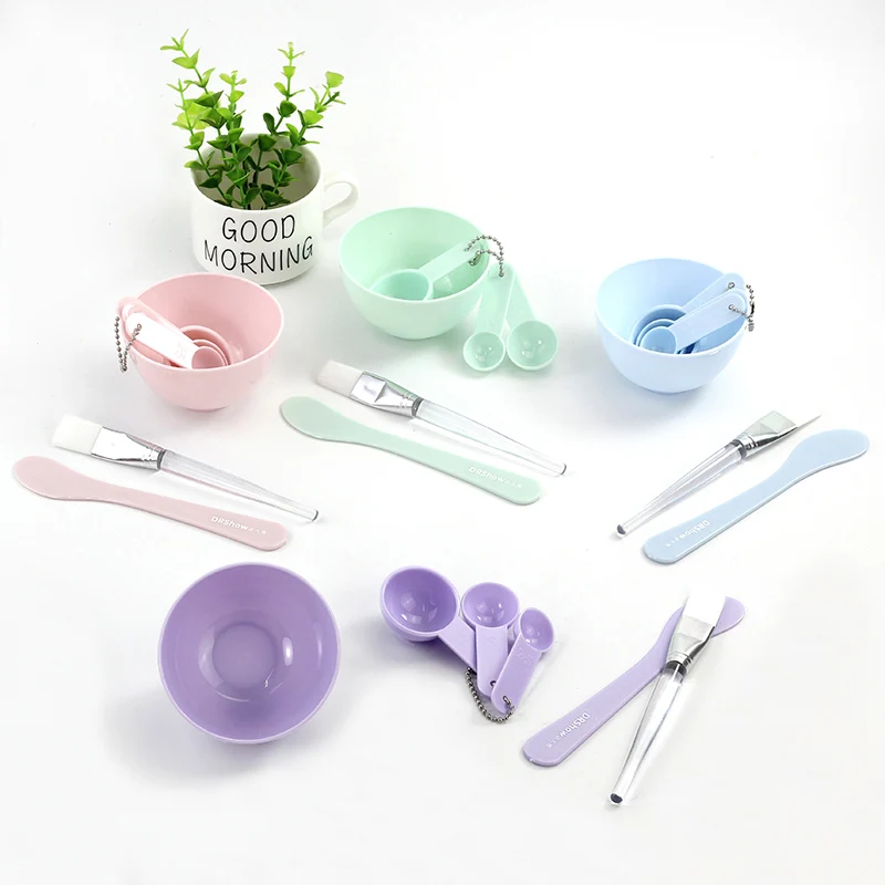 Оптовая продажа, инструмент для ухода за лицом, пластиковая косметика, маска для самостоятельного макияжа, набор чашек для смешивания