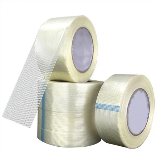 Adhesive fiberglass tape self adhesive reinforced strapping shipping fiber adhesive tape