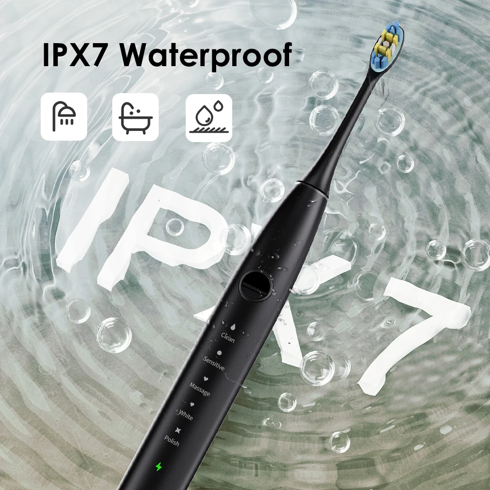 Electric Toothbrush with Smart Pressure Sensor Sonic Vibration Electric Toothbrush for Adult with Customized logo