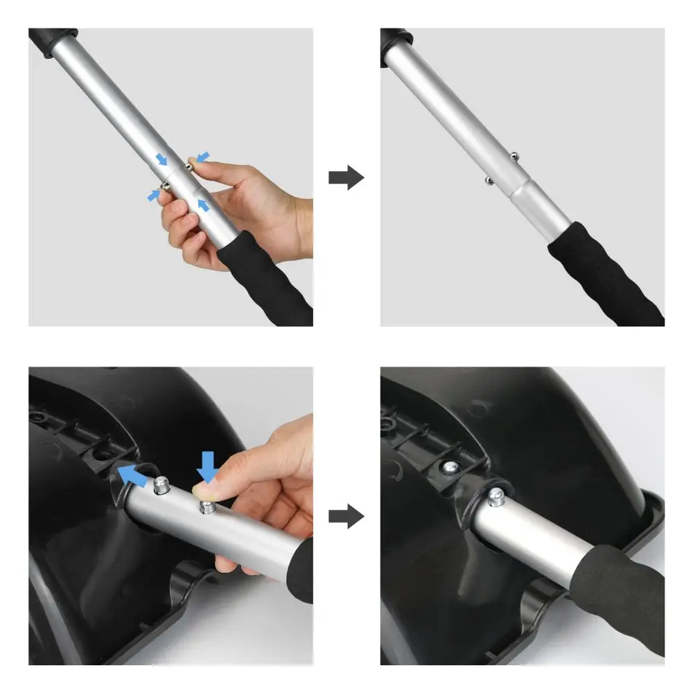 Premium Detachable Snow Shovel Aluminum Tube with D-Grip Wide Blades Plastic Pusher Remover Car Snow Shovels