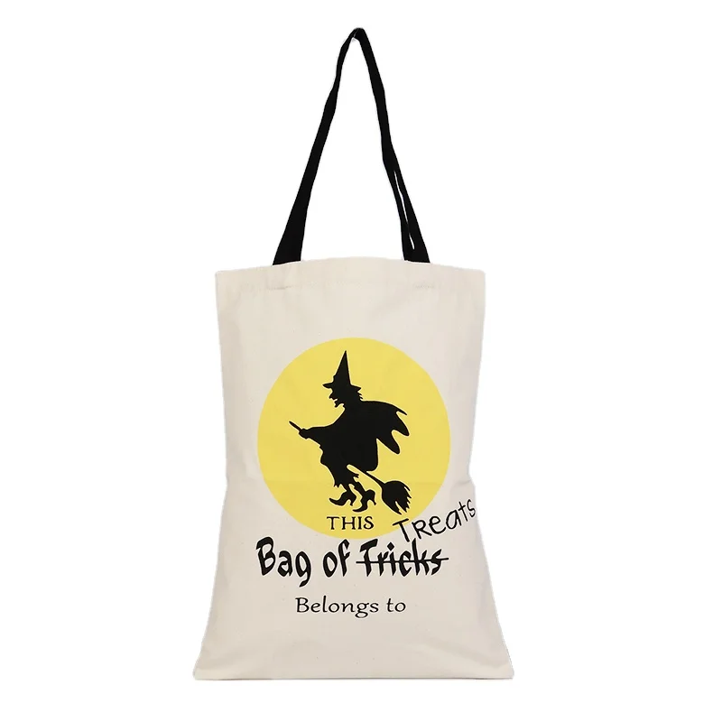 Wholesale halloween cotton bag trick or treat bag cotton drawstring bags for gift