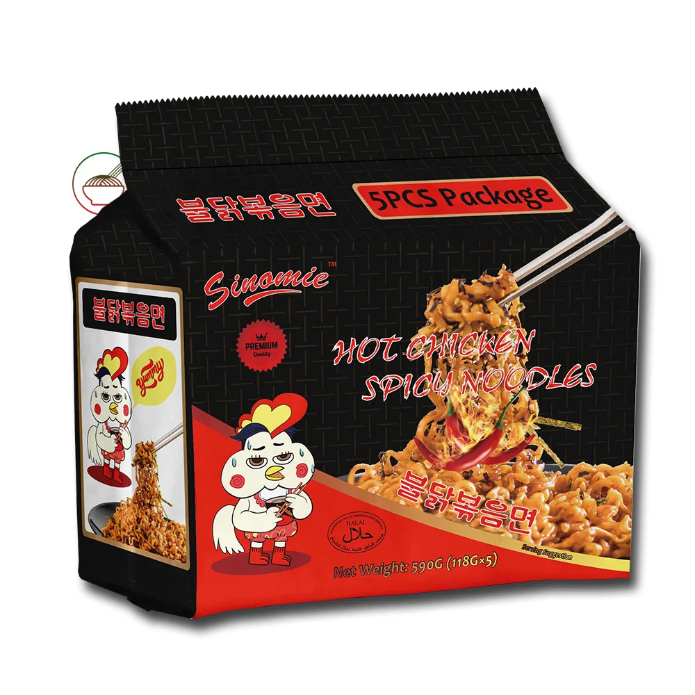 
Hot Selling HALAL Korean Spicy Flavour Food 3 Minutes Cooking Bag Packaging Shin Ramyun Ramen Noodles 